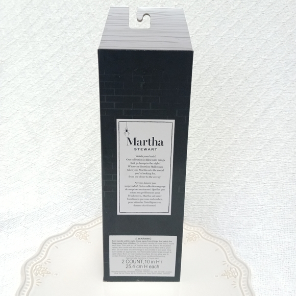 Martha Stewart Set of 2 Taper Candles Skeleton Bones 10" H - Picture 5 of 8